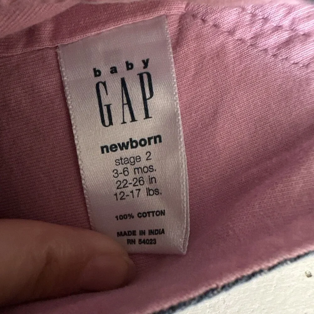 Gap Baby Vintage 3-6 Months Overalls 2007 Bubble Pink Girls Denim